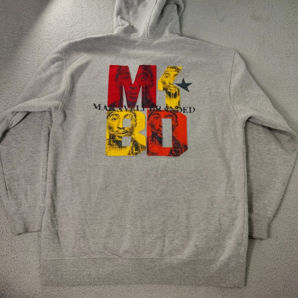 Makavelli SweatShirt Hoodie Mens Large Gray Pullover Y2K Hip Hop Activewear