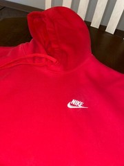 Nike Hoodie Sportswear Club Pullover Long Sleeve – Red, Size M