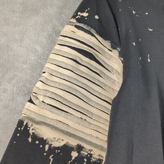 NWT $69 TAILORED REC Apocalypse Fleece Hoodie MEDIUM Pleated Sleeve Hand painted