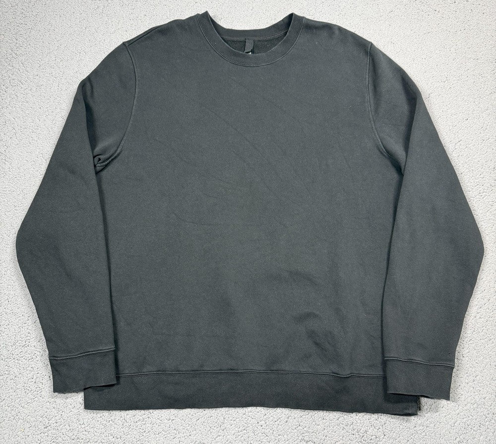 Skims Sweater Mens XL Black Fleece Crewneck Pullover Solid Basic All Season