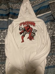 Marvel The Amazing Spiderman Hoodie Men’s Pullover White Open Pocket Size LG