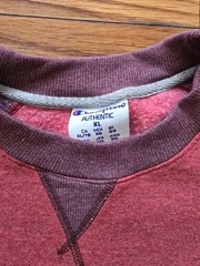 Champion Authentic Raglan Crewneck Sweatshirt Red Burgundy XL Men Athletic