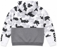 ECKO UNLTD Basic Pullover Hoodie with 3/4 Zipper-White Camo-Size (S-XL)-New