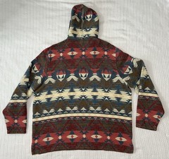 Lucky Brand Hoodie Mens Aztec Geometric Pullover XXL 27” X 30” Sweater Casual