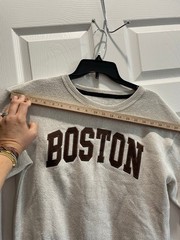 New York Popular, Boston, Sweatshirt Size Medium, Beige Brown Cotton Polyester