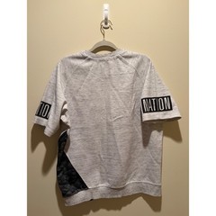 Parish Nation Mens Grey Space Dye Short Sleeve Sweatshirt Side Zip Mesh Large