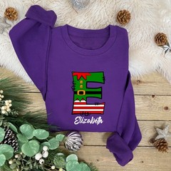 Personalised Alphabet ELF Family Christmas Jumper | Xmas Sweatshirt | Novelty