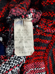 Molina Unisex Baja Surfer Red/Black/White Mexican Poncho Hoodie Size L 42/44