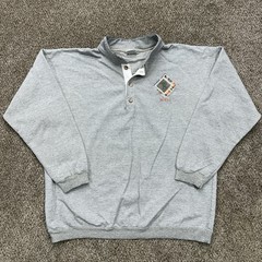 SGT Leisure Maui Embroidered Collared Sweatshirt Men’s Size XXL Gray USA Made