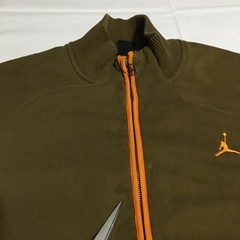 Jordan Full Zip Sweatshirt Mens XL Olive Orange Jumpman Logo Fleece Jacket