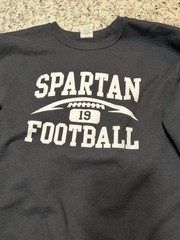 Black Spartan Football Sweater Medium 19 Jerzees NUBLEND