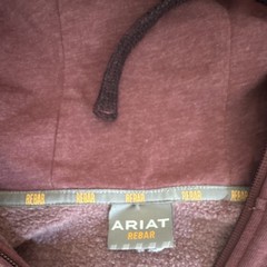 Ariat Rebar Burgundy 1/4 Zip Pullover Hoodie Fleece Pockets M Regular