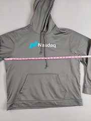 Sport Tek Men Sweatshirt XL Gray Hoodie 100% Polyester Pockets Logo Pullover
