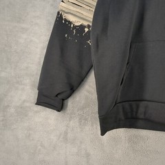 NWT $69 TAILORED REC Apocalypse Fleece Hoodie MEDIUM Pleated Sleeve Hand painted