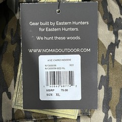 NEW W/ TAGS!! Nomad Bottomland Camo Utility Hoodie – Men’s Sweatshirt – Size XL