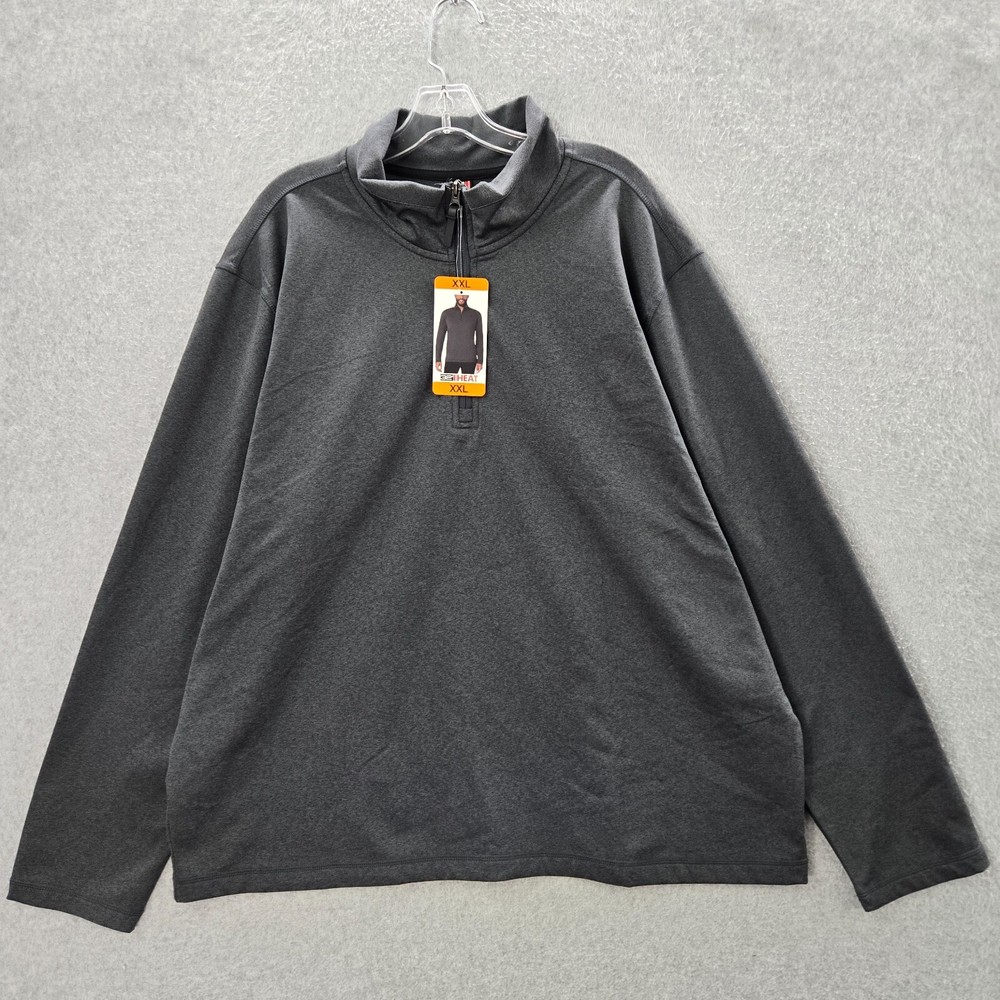 32 Degrees Men Sweatshirt 2XL Gray 1/2 Zip Fleece Mock Neck Pullover NWT
