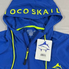 Loco Skailz Hoodie Mens Large Blue Gray Stretch Quarter Zip Fishing Performance