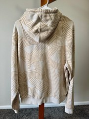 Men’s Adidas Original Athletic Club Allover Print Hoodie Cream/Tan Size M