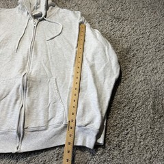 Vintage Hanes Hoodie Adult Mens L Grey Light Heather Full Zip Blank 90s Y2k