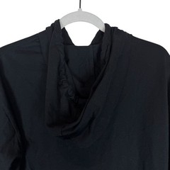 Forever 21 Hoodie Mens Medium Black Cotton Side Slit Drawstring Oversized