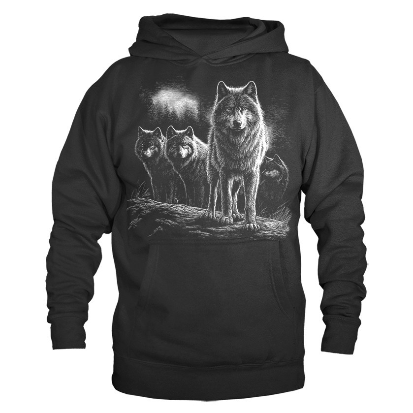 Wolf Pack Wilderness Outdoor Wildlife Nature Pullover Hoodie