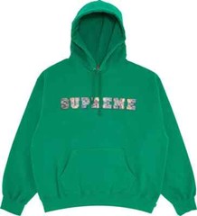 Supreme Collegiate Patchwork Leather Hooded Sweatshirt, Green, XL
