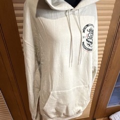 Champion Beige Pullover Hoodie CTRL Industries Graphic Logo Print Men’s XL