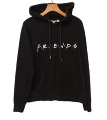 FRIENDS Hoodie Black Warner Bros TV Show Merch Embroidered Unisex Size Medium