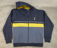 Tottenham Hotspur Hoodie Full Zip Color Block Brey Blue Gold SZ XXL NWT Official