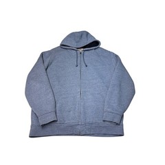 L.L. Bean Katahdin Iron Works Sherpa Lined Zip Hoodie Blue Mens LG-Tall 285370