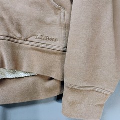 LL Bean Katahdin Iron Works Hoodie Mens Large Brown Sherpa Lined Full Zip Jacket