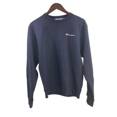 Champion Men Small Sweatshirt Navy Blue Round Neck Long Sleeves New