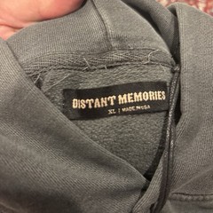 Distant Memories Graphic XL Gray Fleece Heavyweight Pullover Hoodie w/ Pockets