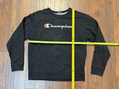 Champion Crewneck Pullover Sweatshirt Mens Large Authentic Activewear Logo Black