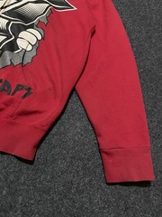 Vintage Famous Stars And Straps RARE Mens Graphic Hoodie Size M Red Full Zip Y2K