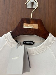 **Tom Ford Luxury Men’s Modal Sweatshirt – Beige White – Size 46 IT – New**