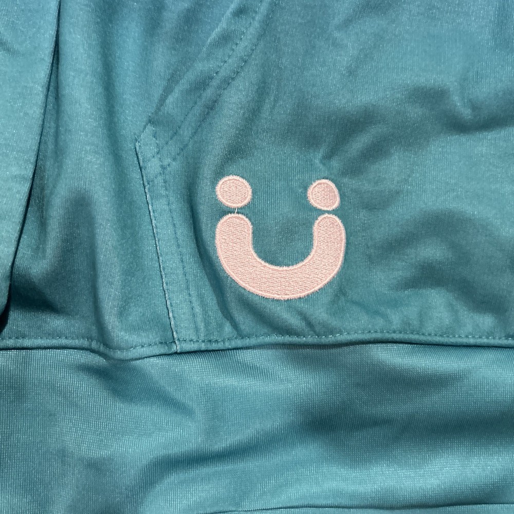 UKG Unbound Men’s Large Pullover 100% Polyester Teal Long Sleeve HOODIE