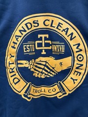 Troll Clothing Haggler Hoodie Dirty Hands Clean Money Mens 2XL *See description