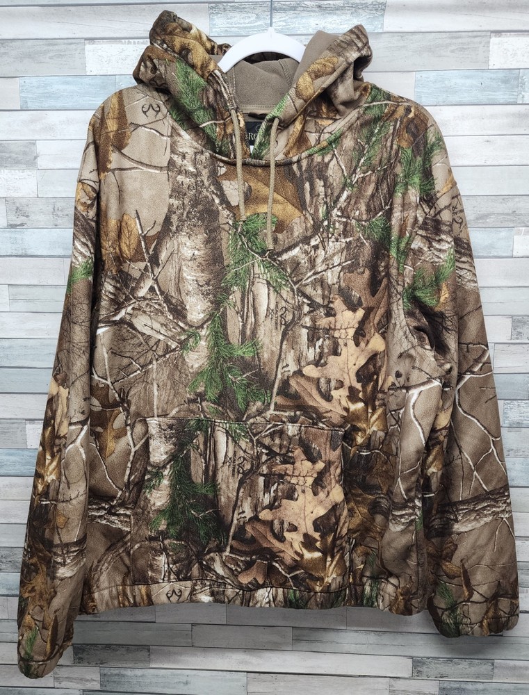 RedHead Hoodie Mens Large Brown Realtree Camo Fleece Pullover Hunting Outdoor