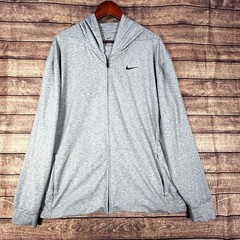 Nike Dri-FIT Full Zip Hoodie Men’s XL Gray BQ2864 Yoga Training Jacket Athletic