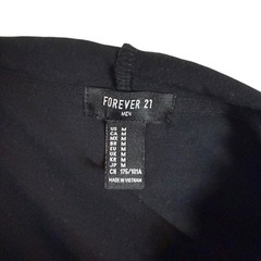 Forever 21 Hoodie Mens Medium Black Cotton Side Slit Drawstring Oversized
