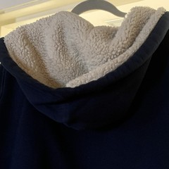 Hollister Men’s Blue/White Sherpa Lined Full Zip Hoodie Sweatshirt Size L