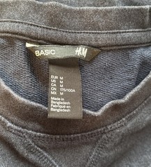 Basic H&M Men’s Navy Blue Knit Crew Neck Pullover Sweatshirt Long Sleeve Medium