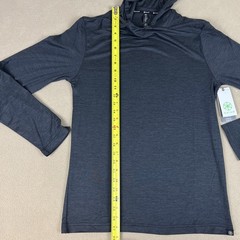 Gaiam Everyday Basic Hoodie, Black Slim Fit Long Sleeve T-Shirt. Men’s Sz S