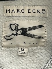 Marc Ecko Sweatshirt Mens Medium Gray Black Pullover Shawl Collar Streetwear