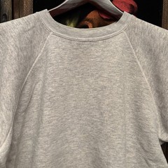 Vintage Champion Blue Bar 1970s Raglan Sweat T-Shirt Grey Cotton Men’s Sz Large