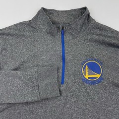 Golden State Warriors Pullover Sweatshirt Men M Gray Modern Graphic Logo 1/4 Zip