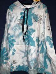 Havaianas x Smiley Blue/White Tie-Dye Pullover Hoodie Pockets GG/XL