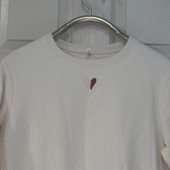 Original Favorites Organic Cotton Sweatshirt Cream Broken Heart Crewneck NEW