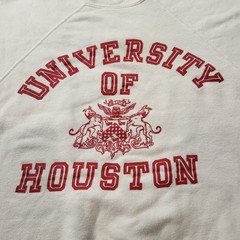 Vintage University Of Houston, Thick Red Varsity Letter Sweatshirt Short Sleeve